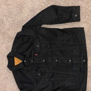 Levi's Premium Trucker Jacket Dark Horse Stretch Black M Excellent Condition
